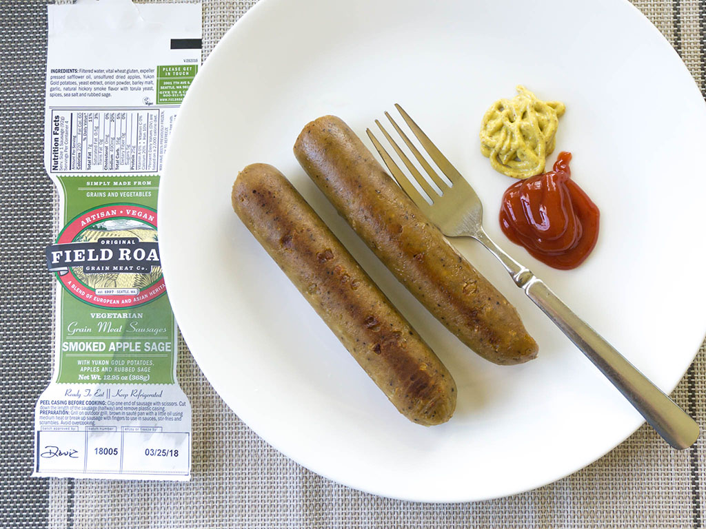 Field Roast Smoked Apple Sage Sausage cooked sausage links