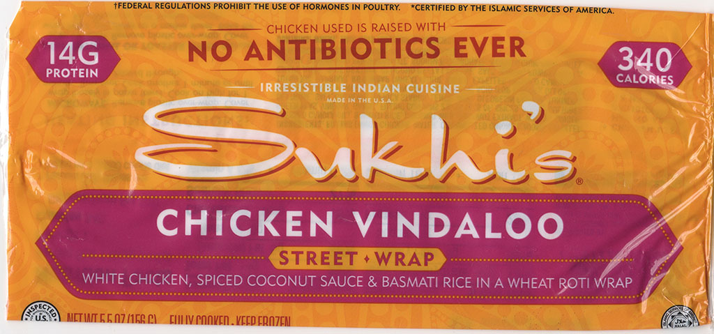Sukhis Chicken Vindaloo Street Wrap front