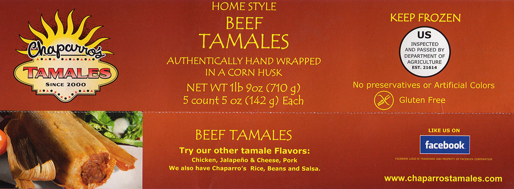 Chapparo's Beef Tamales package front