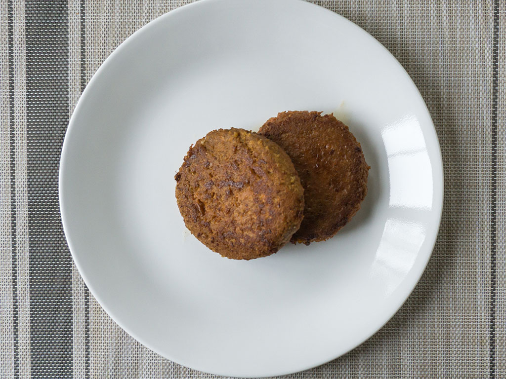 The Beyond Burger fresh from the pan