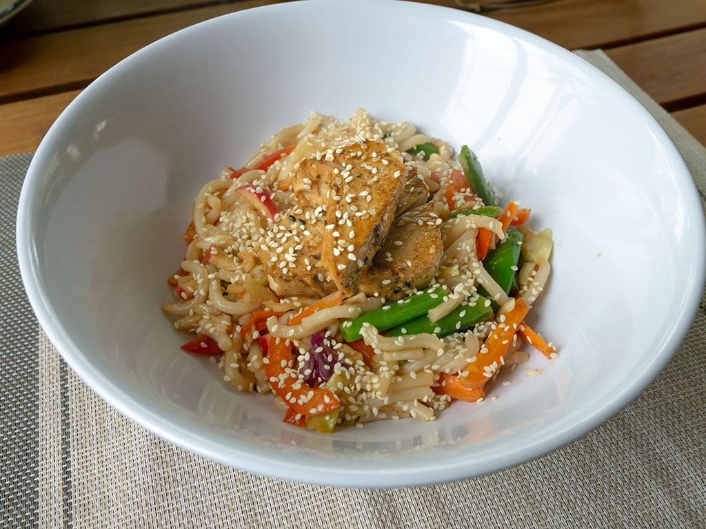 Walmart Premium Ahi Tuna Steaks with udon noodles