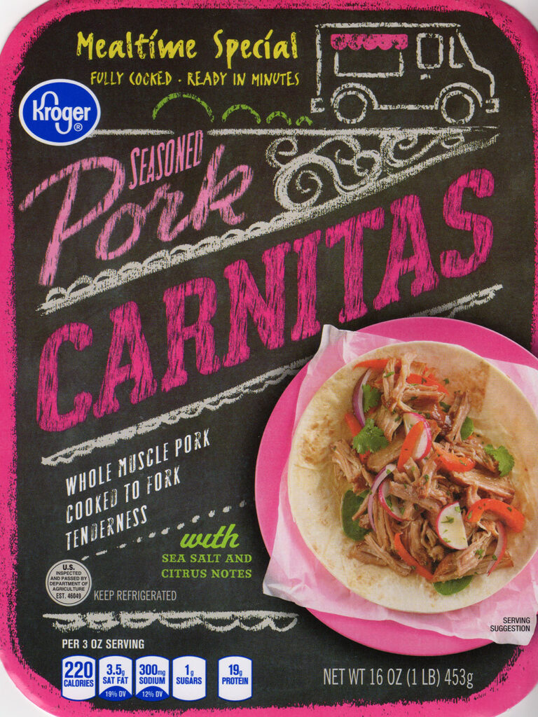 Kroger Pork Carnitas package front