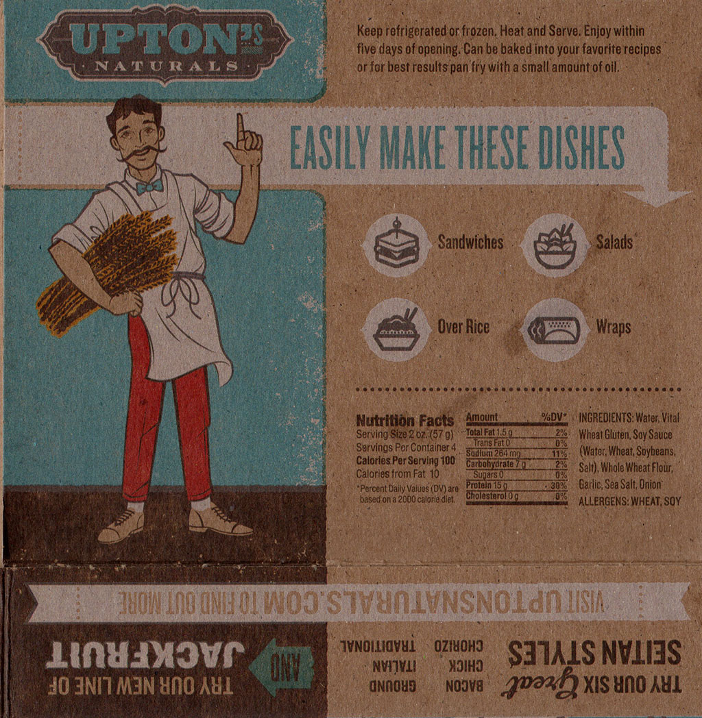 Upton's Naturals Traditional Seitan package back