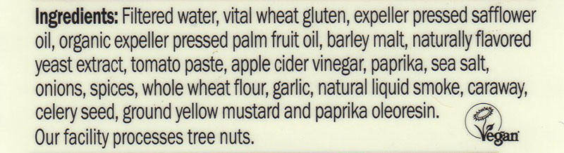 Field Roast Frankfurters ingredients