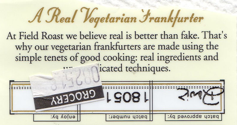 Field Roast Frankfurters packaging