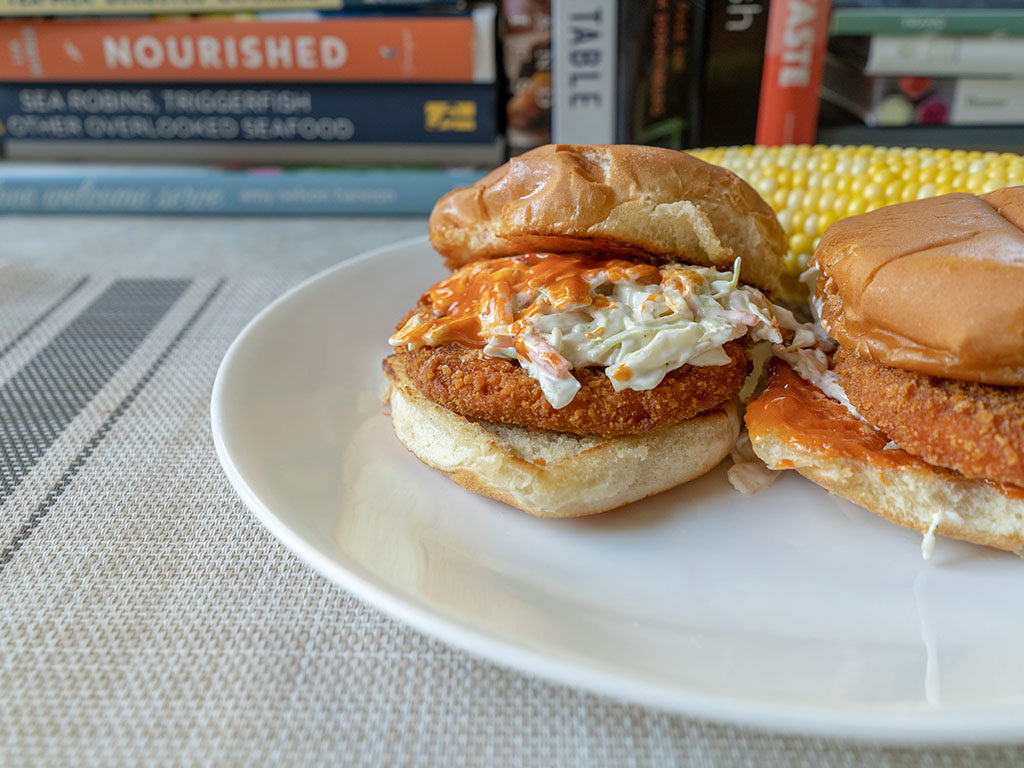 MorningStar Farms buffalo chickn buffalo burger with slaw