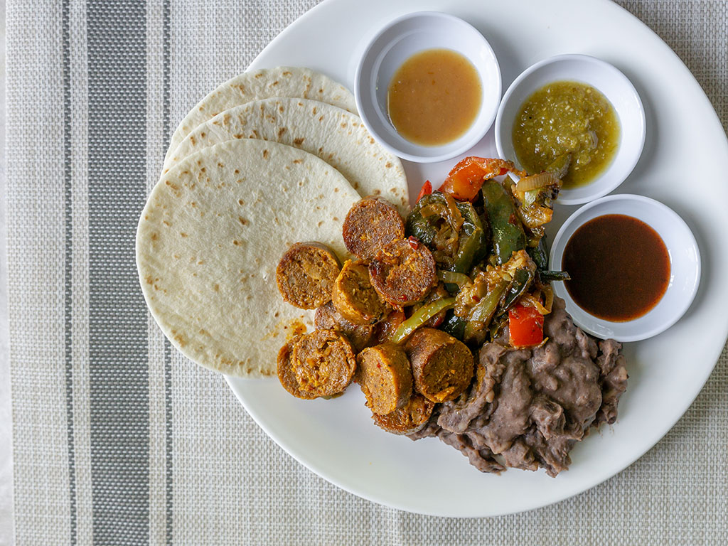 Tacos with Field Roast Mexican Chipotle Sausages