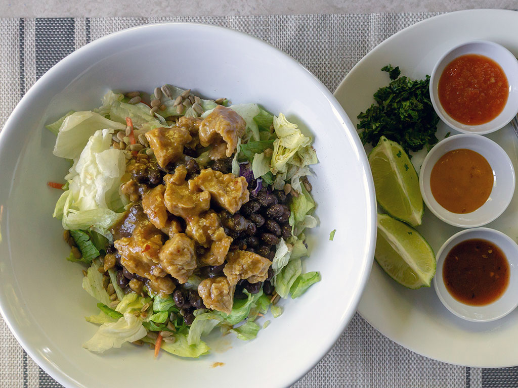 Tofu and bean salad with Hak's One Pot Cooking Sauce Caribbean Jerk