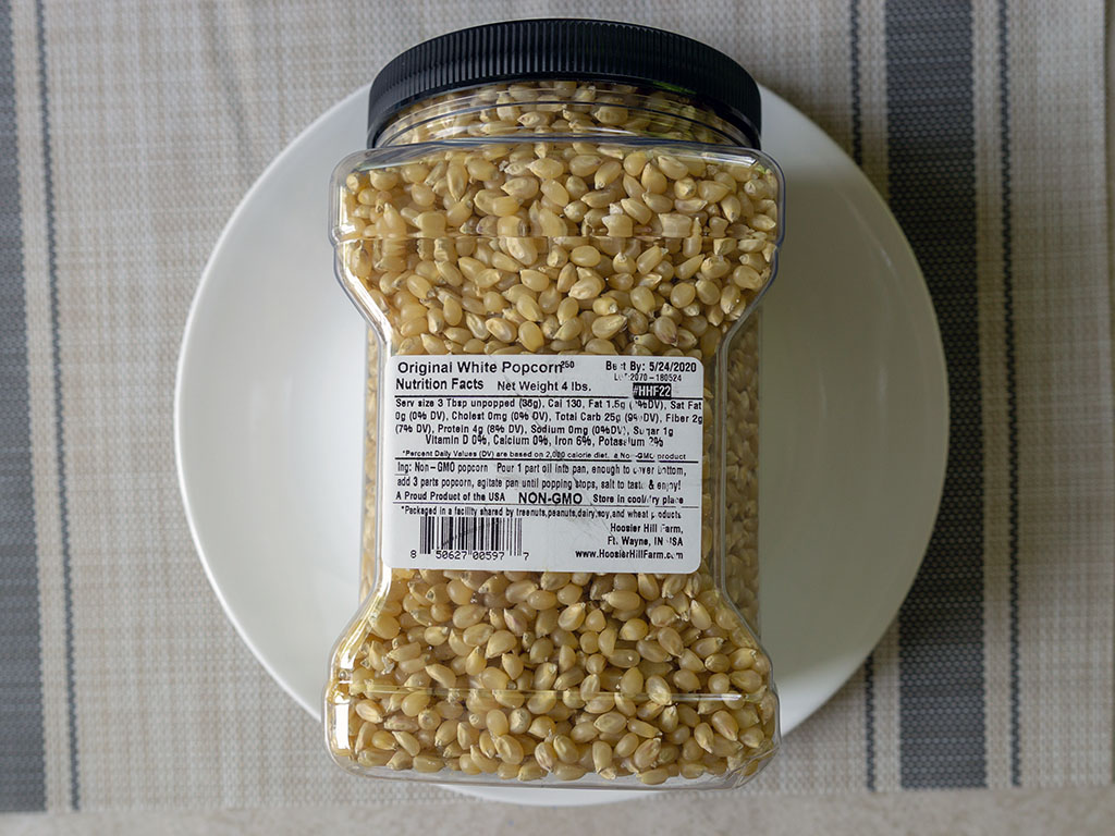 Hoosier Hill Farm Gourmet Original White Popcorn nutrition