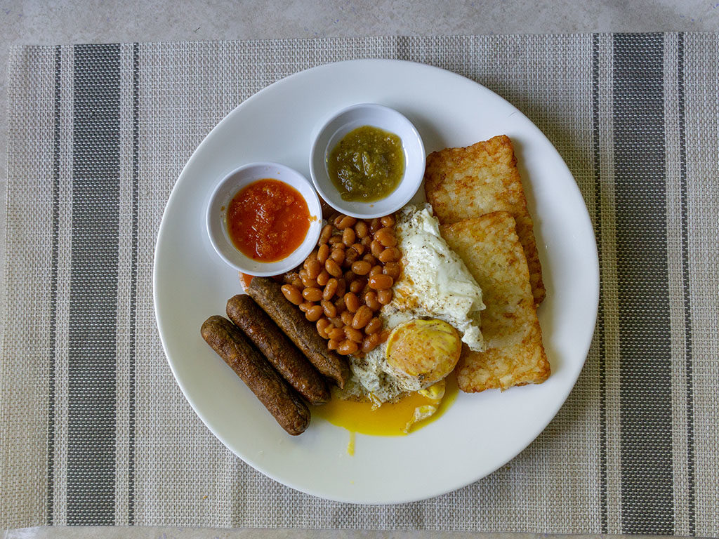 Vegetarian breakfast with MorningStar Farms Veggie Breakfast Sausage Links