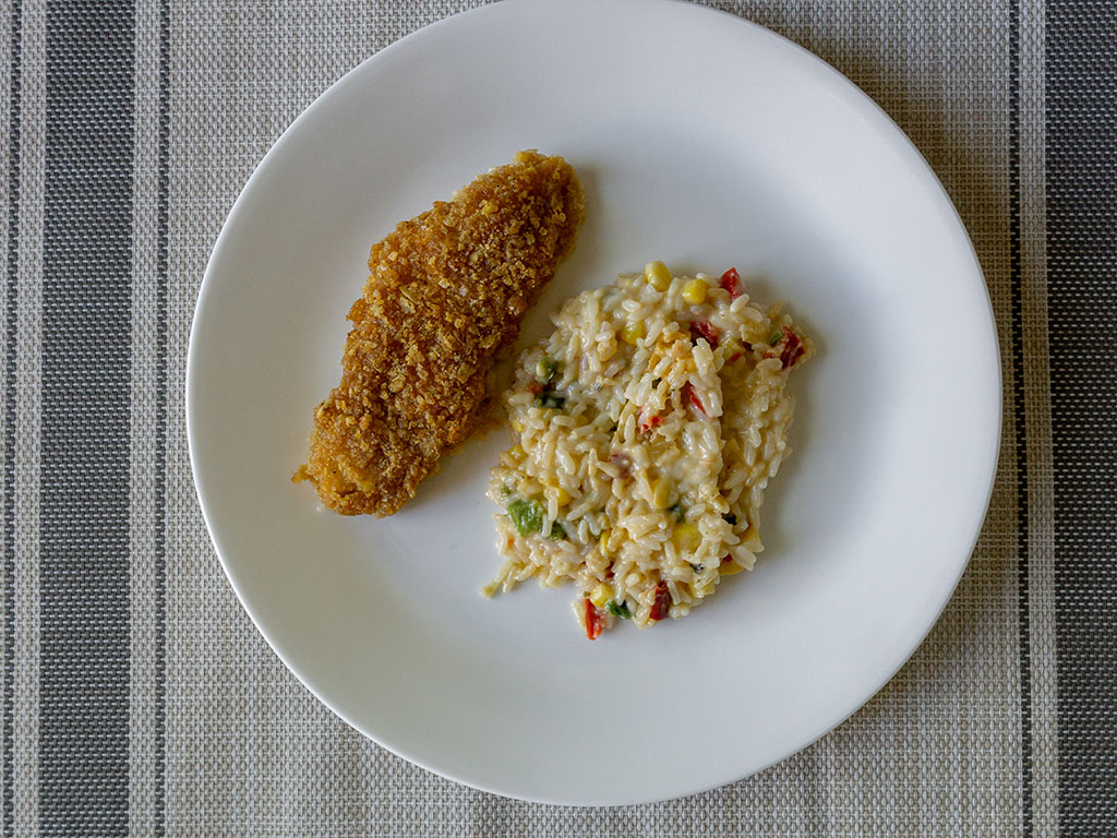 Lean Cuisine Tortilla Crusted Fish - cooked and plated