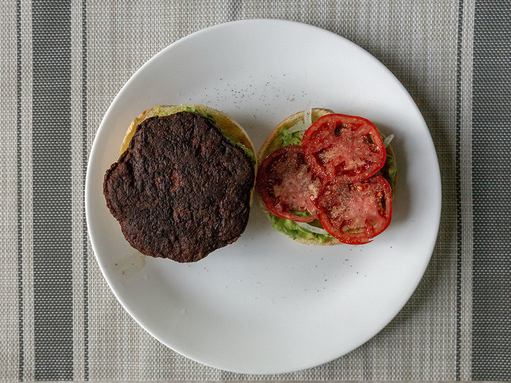 MorningStar Farms Meat Lovers Vegan Burgers - cooked in the pan