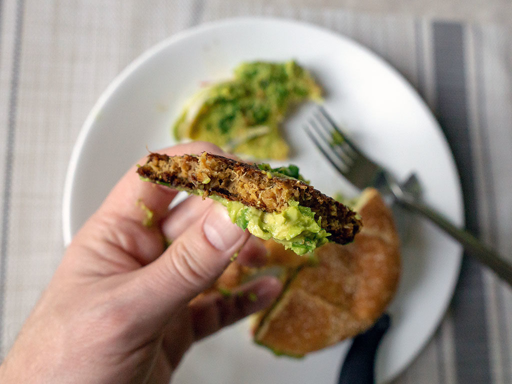 MorningStar Farms Meat Lovers Vegan Burgers - pan cooked close up