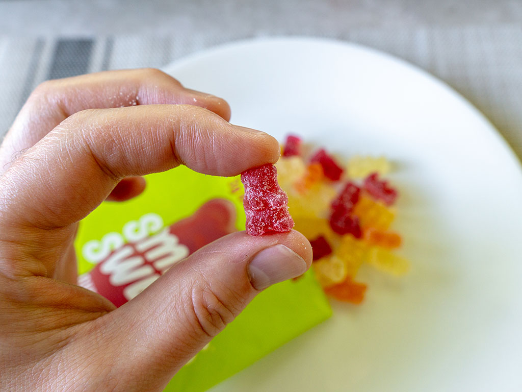 Smart Sweets Gummy Bears sour up close