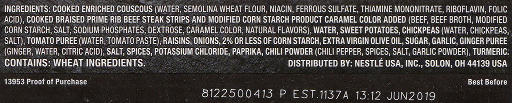 Lean Cuisine Marketplace Moroccan-Style Spiced Beef - ingredients