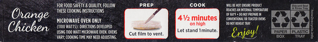 Lean Cuisine Marketplace Orange Chicken cooking instructions