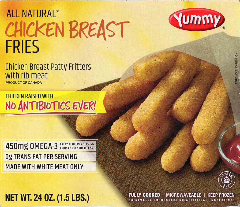 Yummy Chicken Breast Fries package front