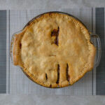 British beef and onion pie - cooked pie