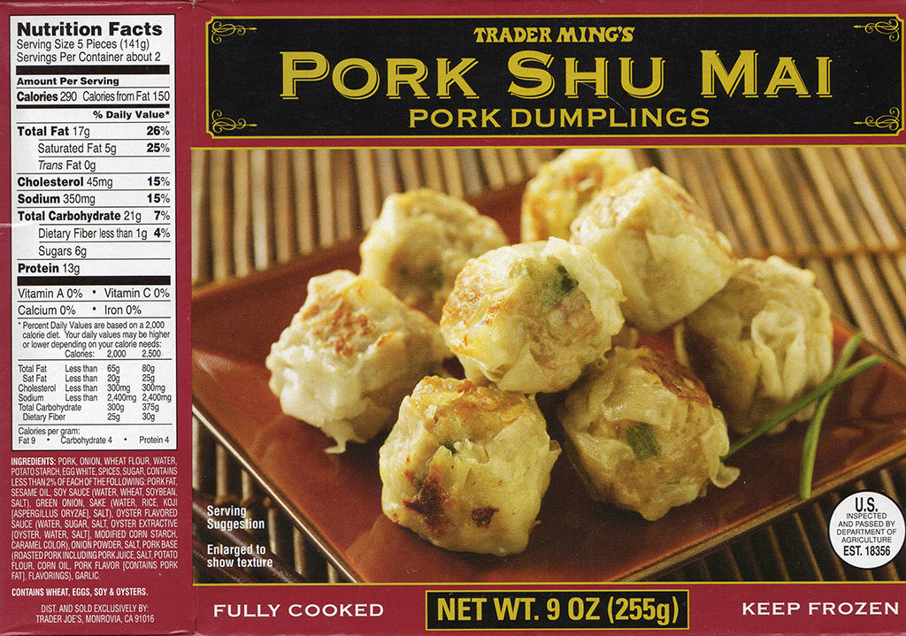 Trader Joe's Pork Shu Mai - nutrition and ingredients