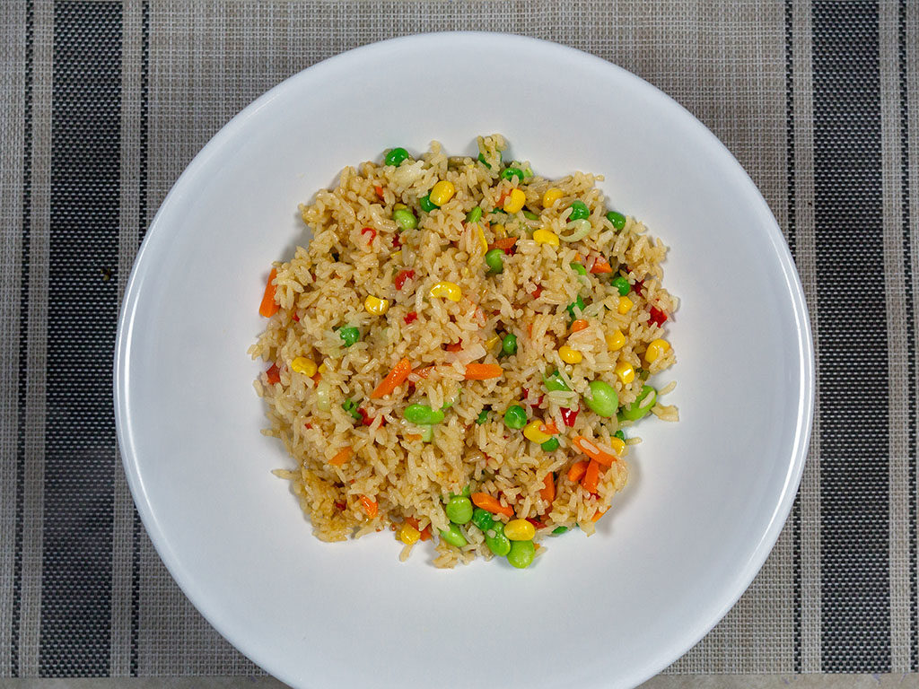 Trader Joe's Vegetable Fried Rice cooked and plated