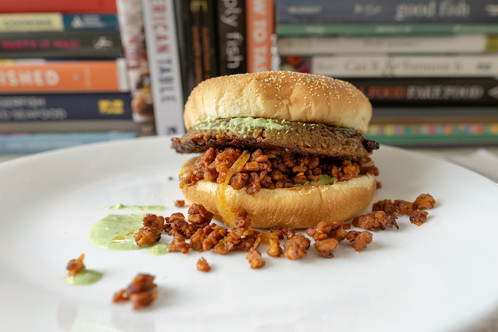Field Burger with Gardein The Ultimate Beefless Ground crumbles
