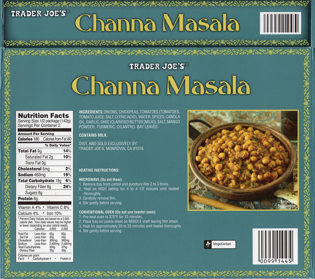 Trader Joe's Channa Masala cooked and plated