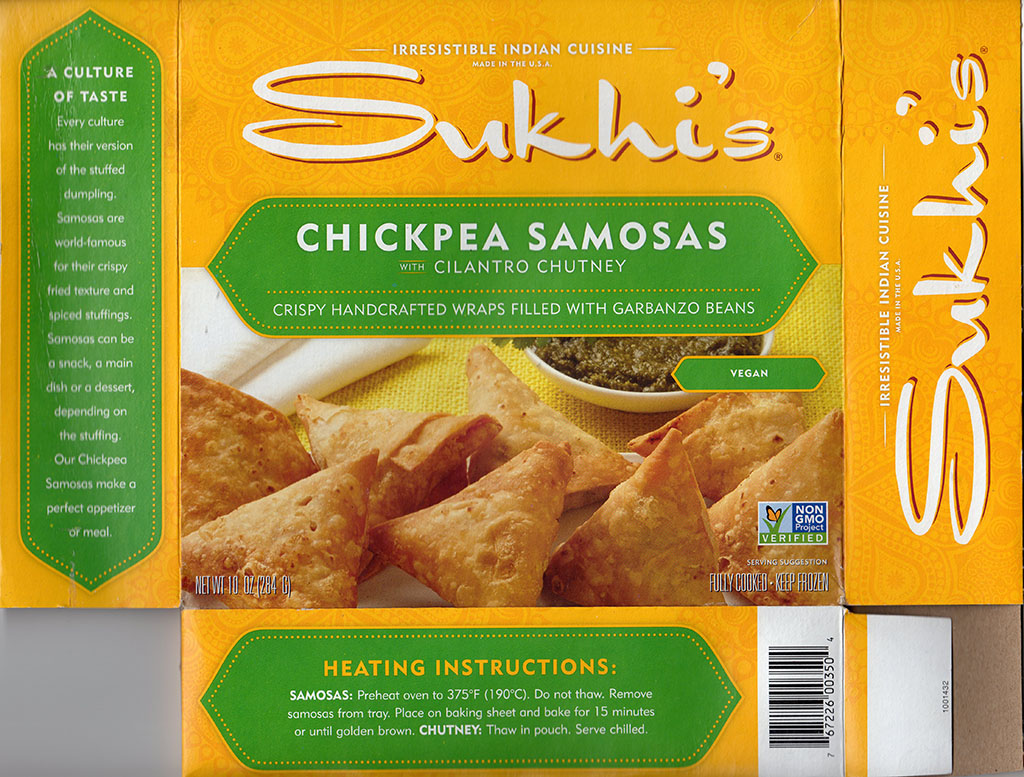 Sukhi's Chickpea Samosas cooking instructions