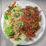 Vegan larb with salad