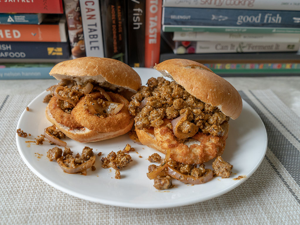 Beyond Meat Beef Crumbles sloppy joe three