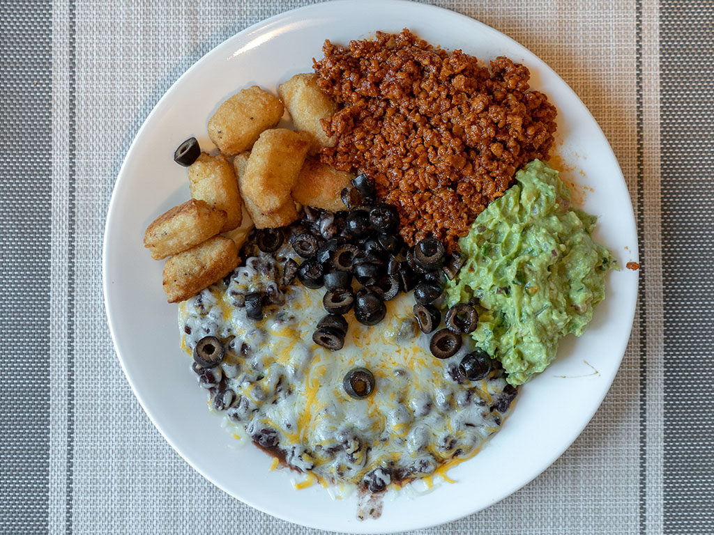 Rosarita Enchilada Sauce with gardein meatless beef
