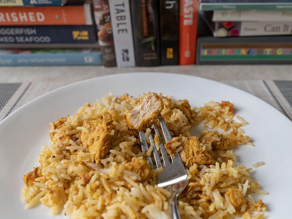 Sukhi's Chicken Biryani cooked closeup
