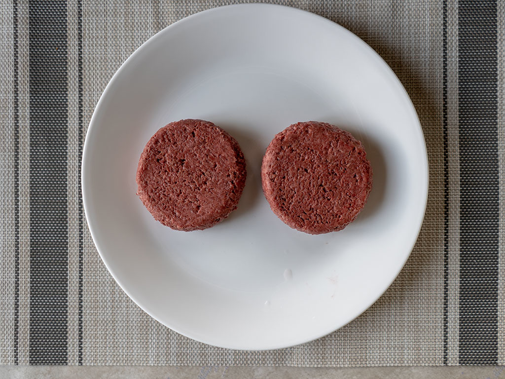 Raw Beyond Burgers ready to cook