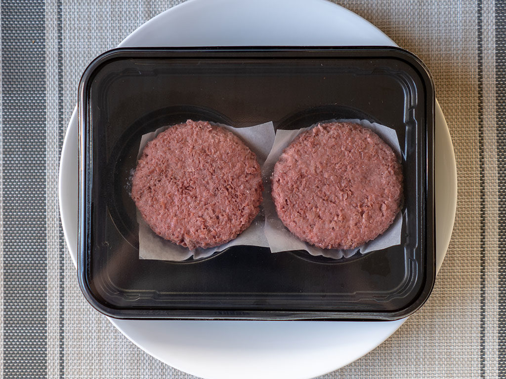 The Beyond Burger raw in packaging