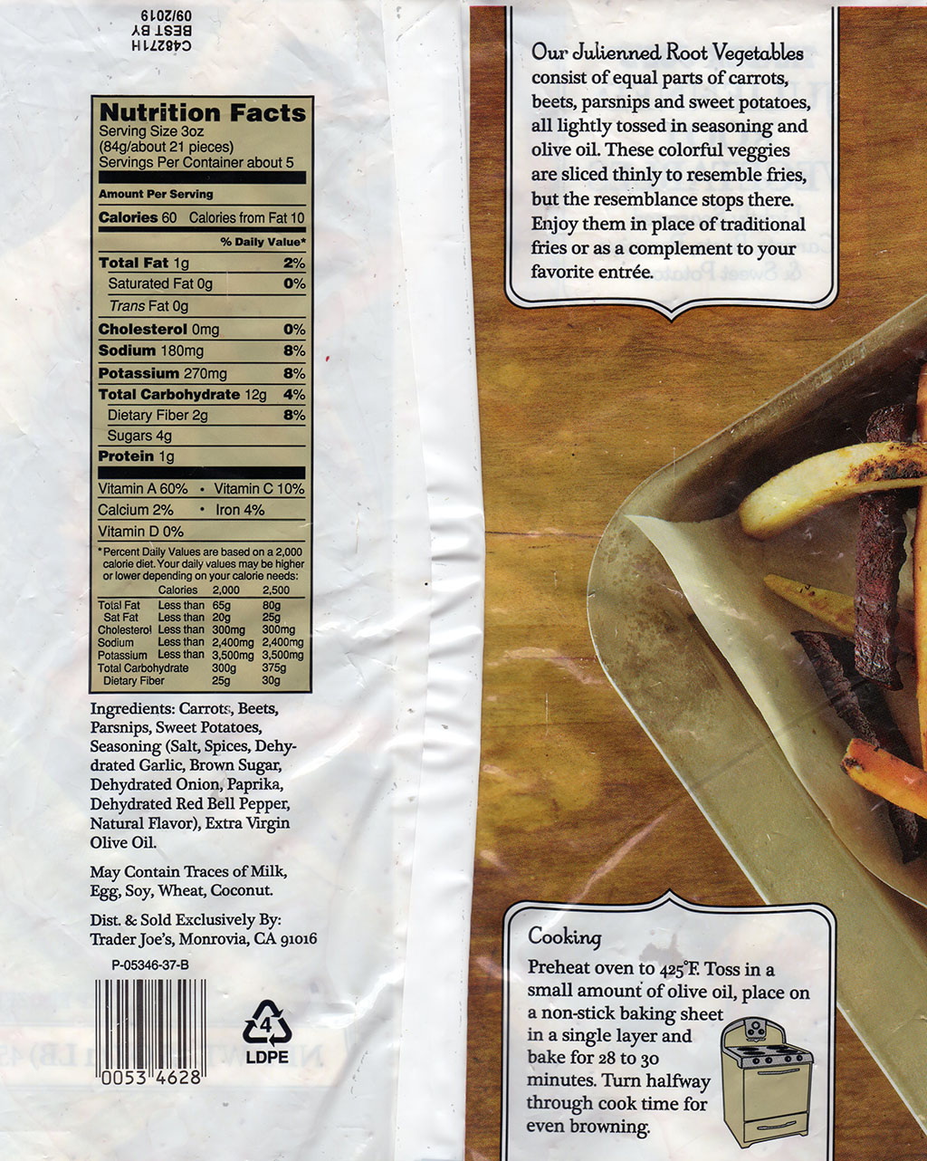 Trader Joe's Julienned Root Vegetables cooking instructions