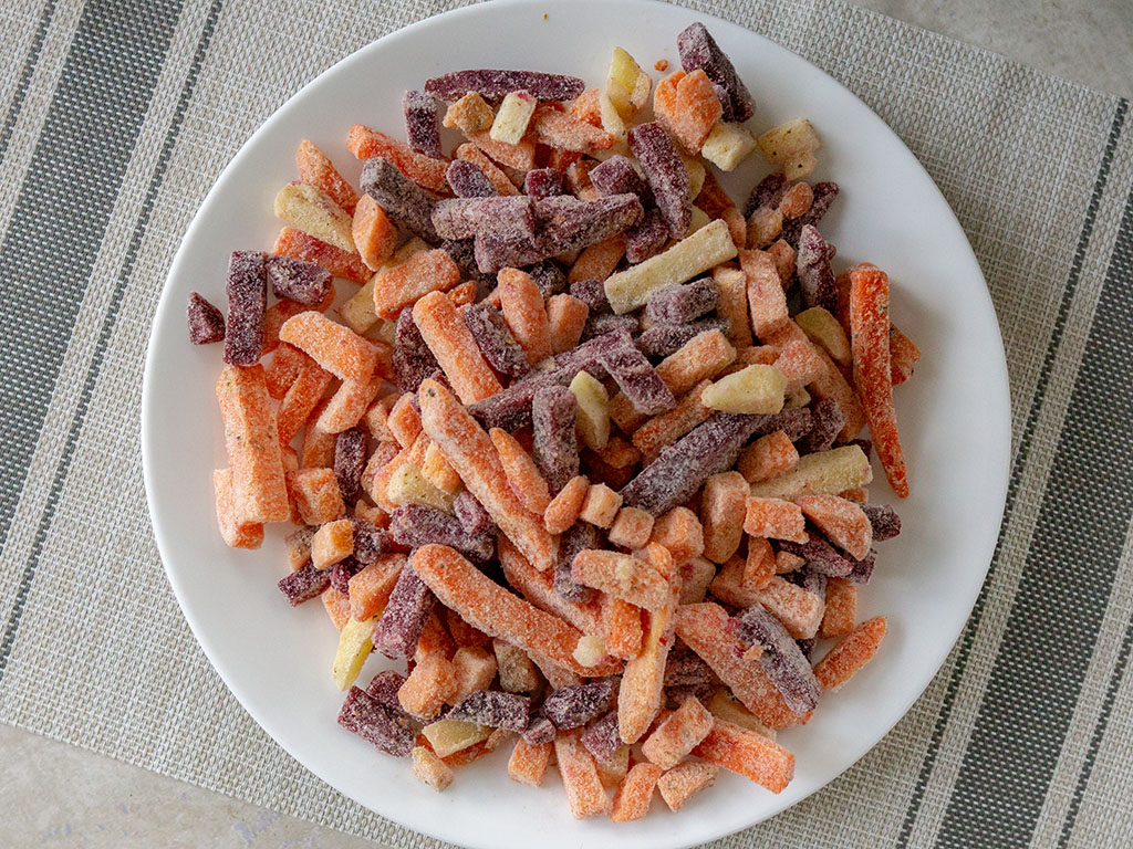 Trader Joe's Julienned Root Vegetables frozen out of the bag