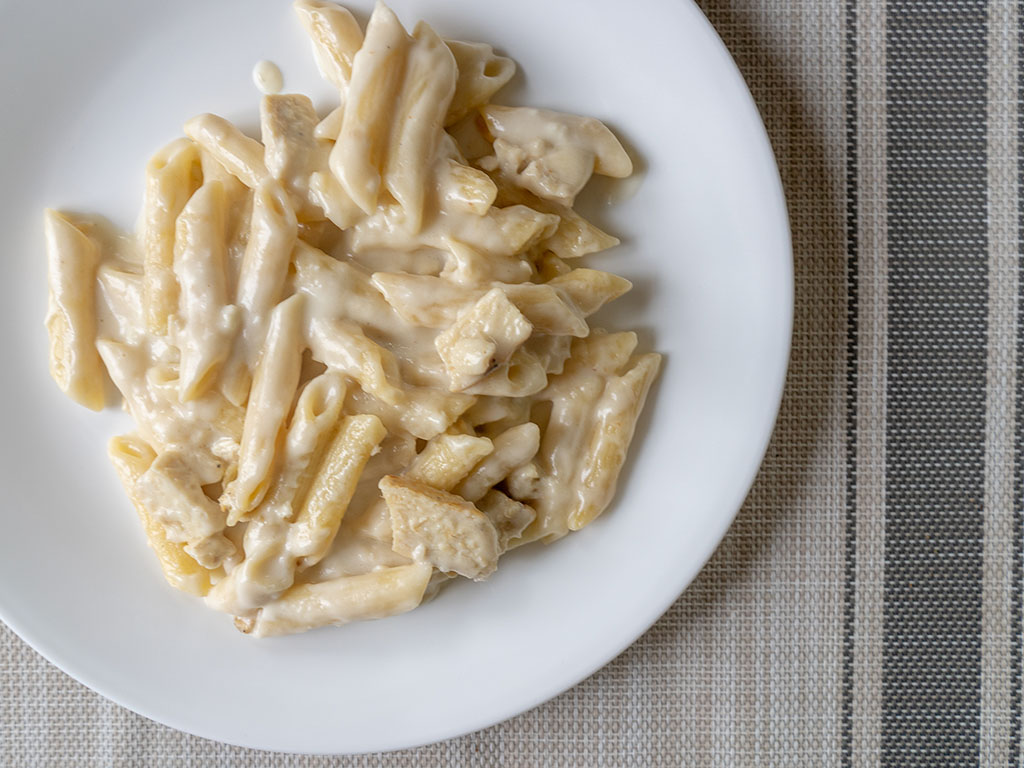 Three Bridges Chicken Penne Alfredo cooked