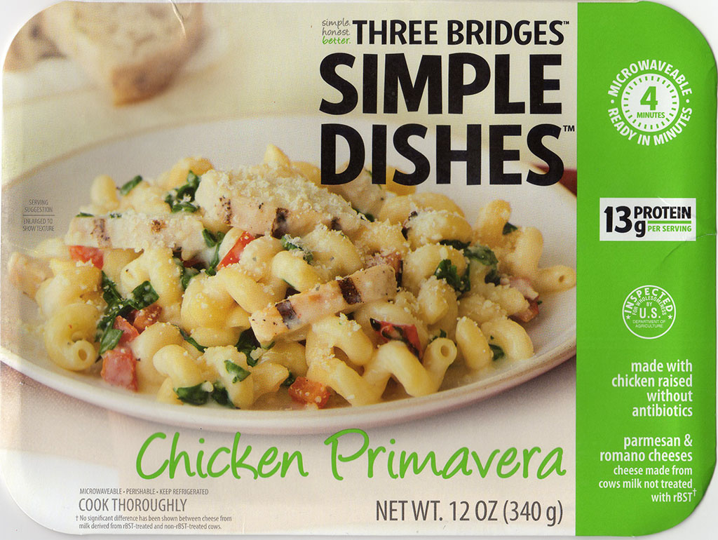Three Bridges Chicken Primavera package front