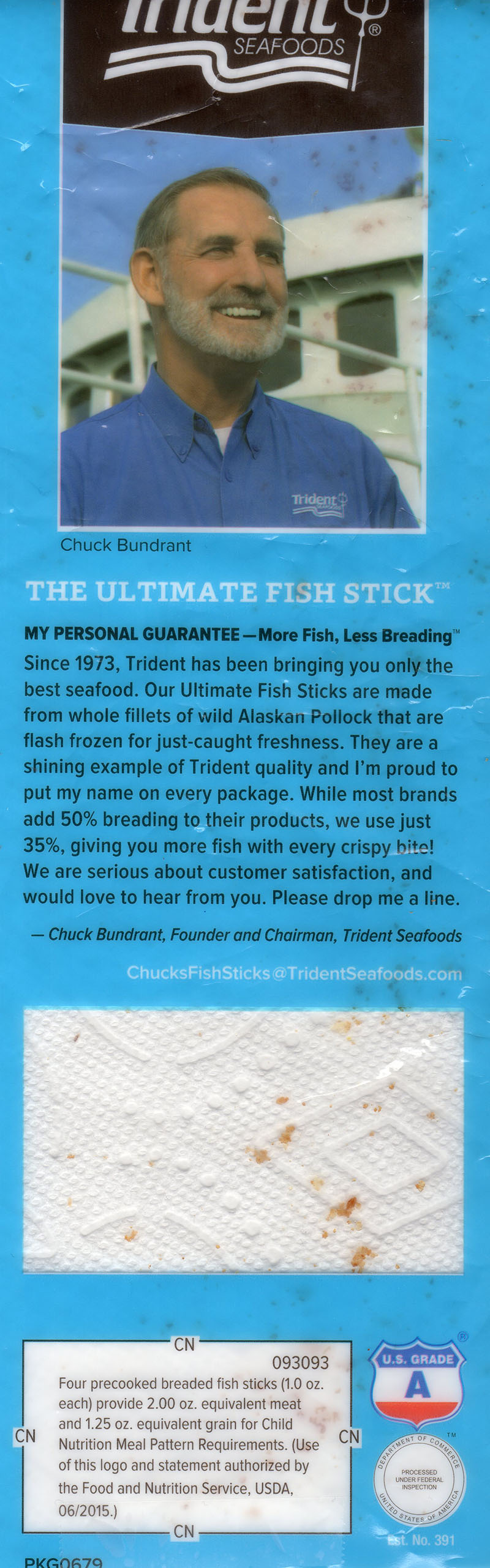 Trident The Ultimate Fish Stick rear packaging