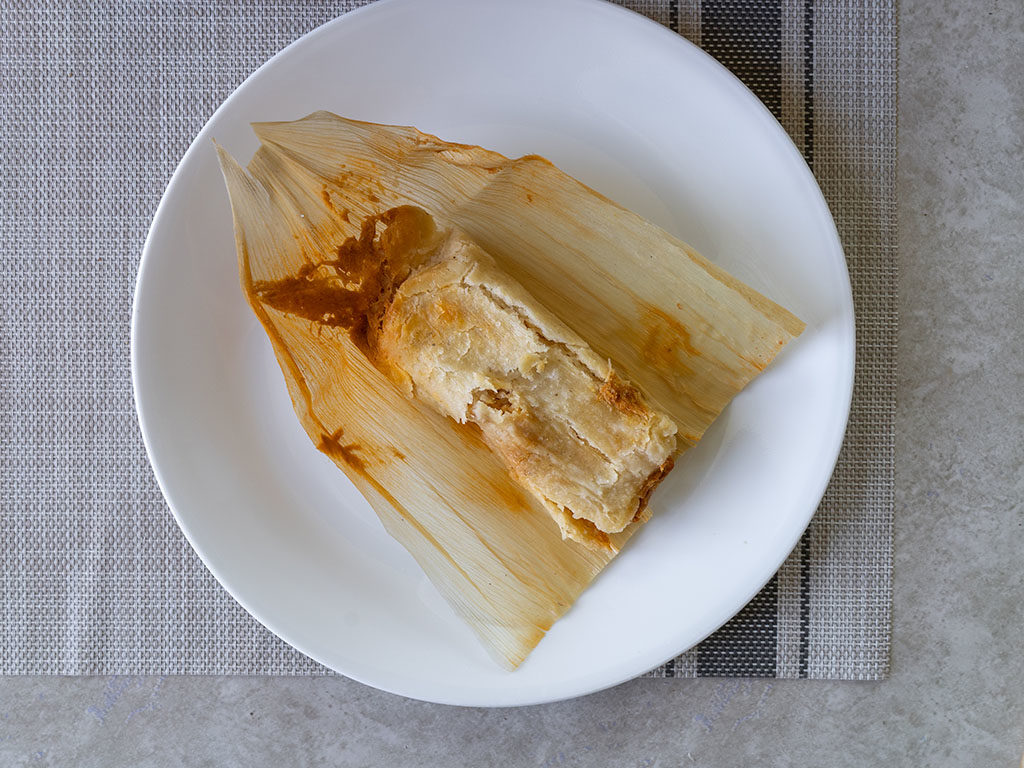 Chaparro's Chicken Tamales cooked unwrapped