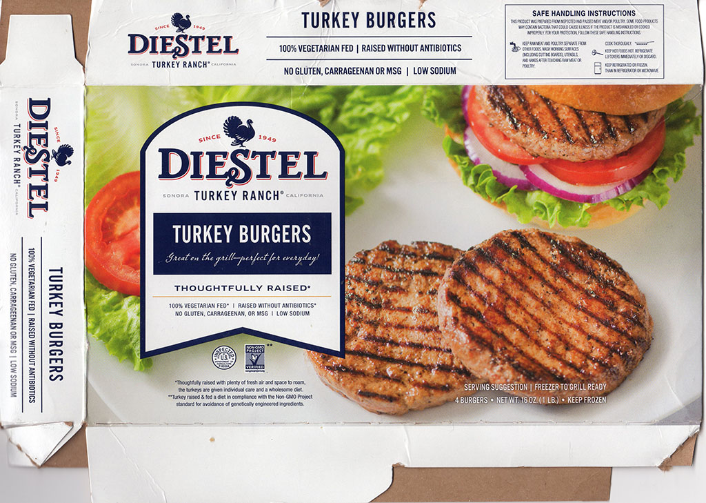 Diestel Turkey Burgers package front