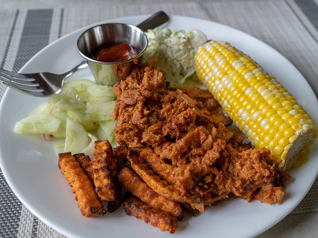No Evil Foods Pulled Pork BBQ - BBQ plate