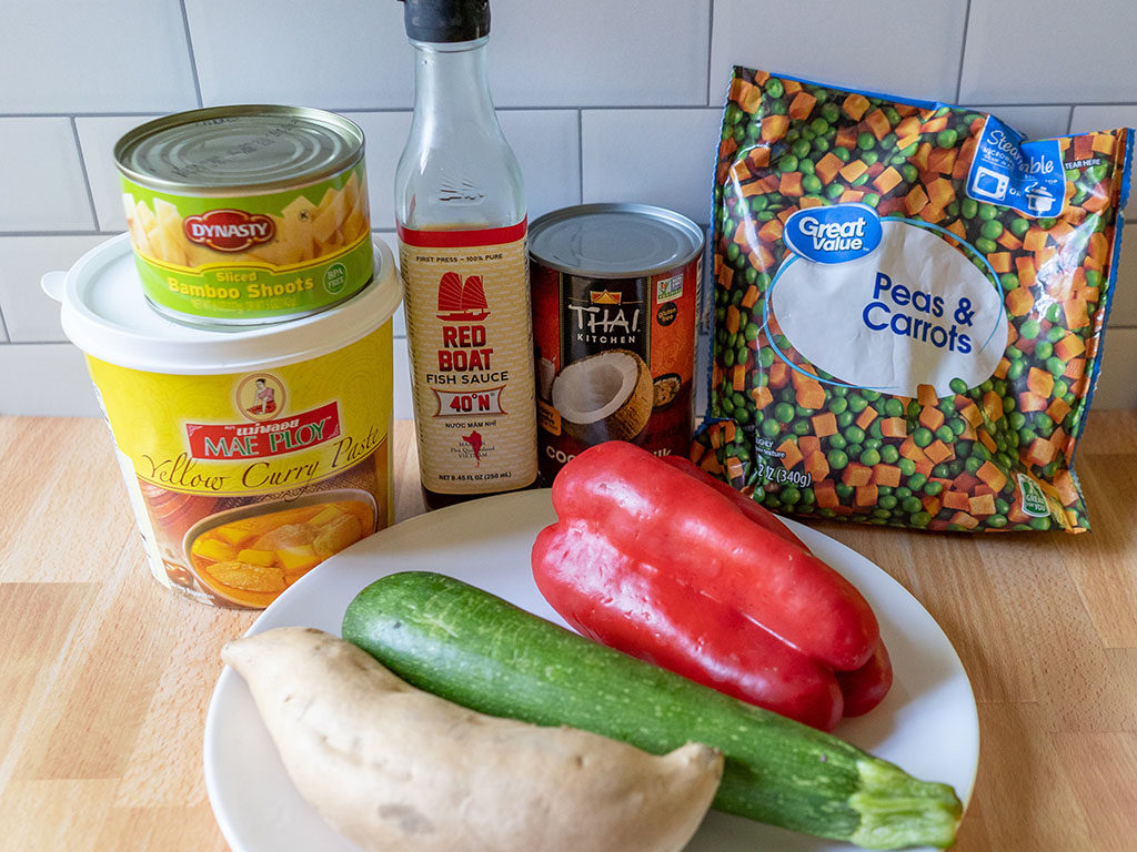 Thai yellow curry ingredients