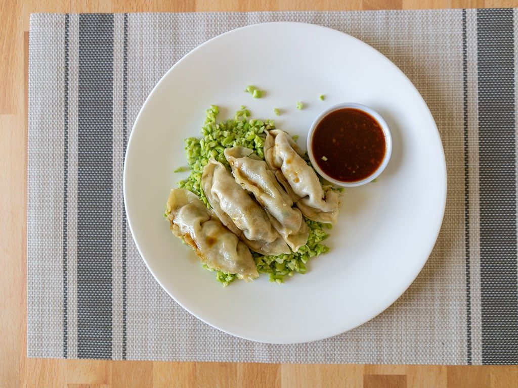 Whole Foods Vegetable Potstickers with seapoint farms edamame