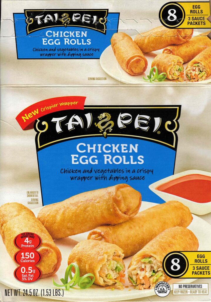 Tai Pei Chicken Egg Rolls packaging