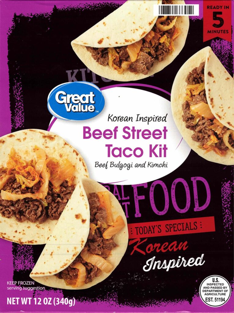 Great Value Korean Inspired Beef Street Taco Kit package front