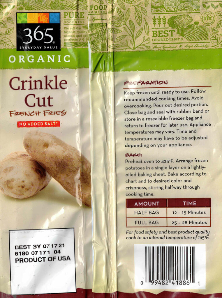 Murry's Crinkle Cut French Fried Potatoes - 5 lb bag