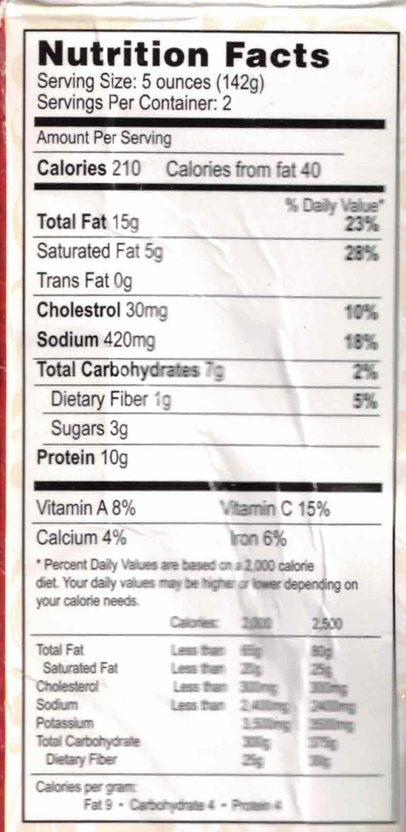 Rajbhog Foods Matter Paneer nutrition