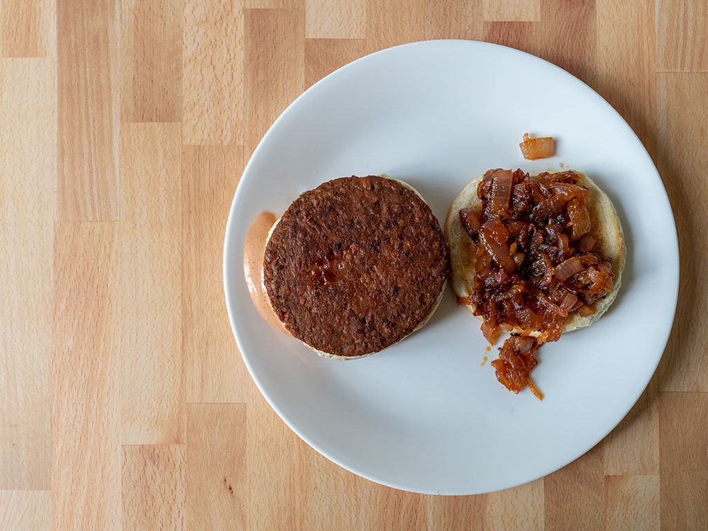 MorningStar Farms Incogmeato Burger onion burger top down