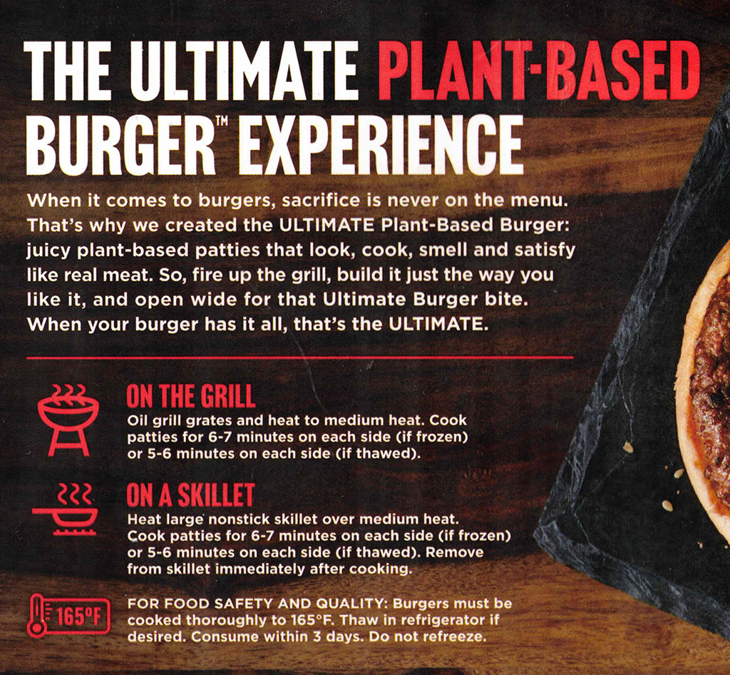 Gardein Ultimate Plant-Based Burger cooking instructions