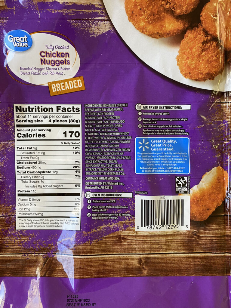 popeyes chicken nugget nutrition